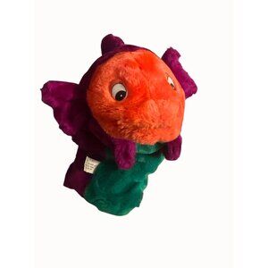 Vintage Plush Fish puppet  By Arts Toy Mfg. Co. Purple/Green/Orange